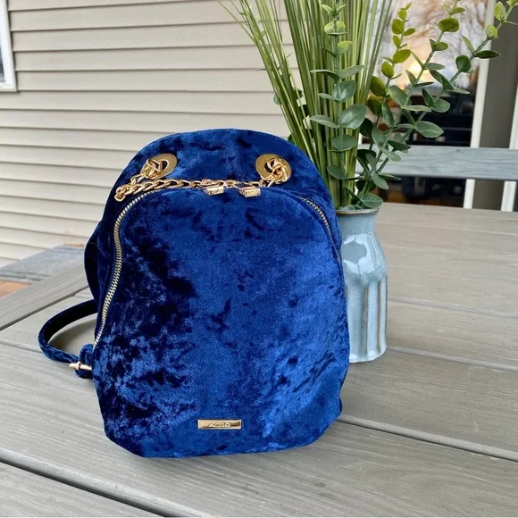 Velvet backpack cheap purse